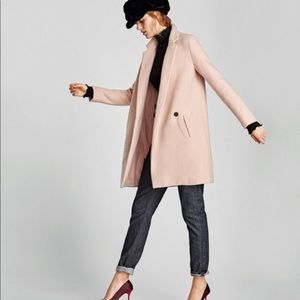 Zara Soft Pink Crossover Coat